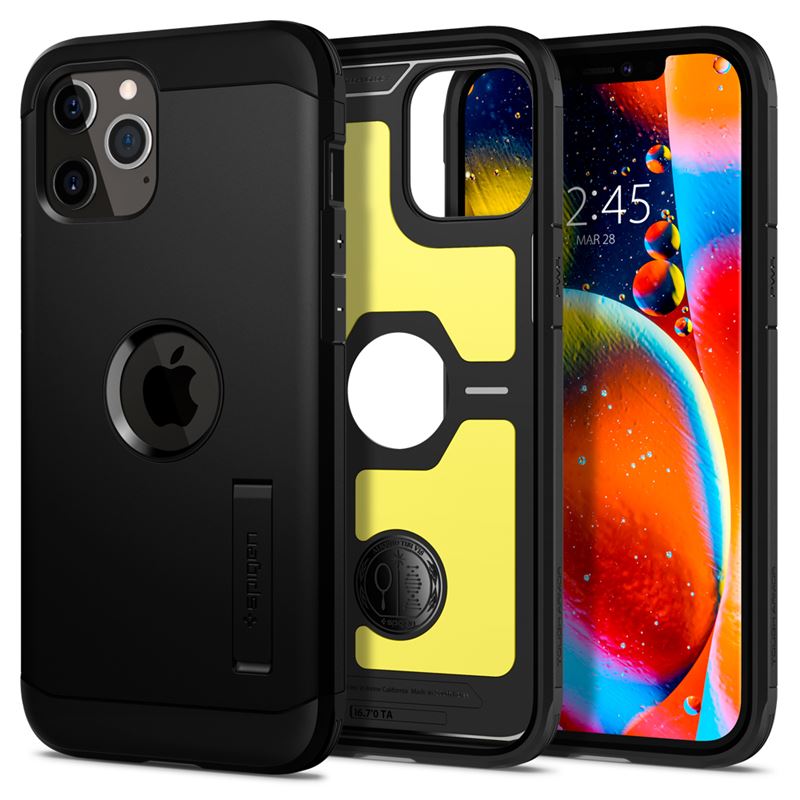 Husa de protectie ultra-rezistenta Spigen Tough Armor pentru iPhone 12/Pro, neagra